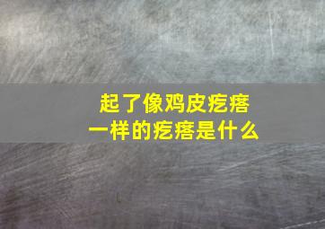 起了像鸡皮疙瘩一样的疙瘩是什么