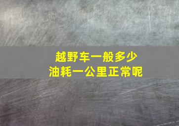 越野车一般多少油耗一公里正常呢