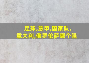 足球,意甲,国家队,意大利,佛罗伦萨哪个强