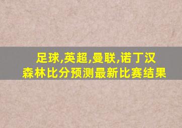 足球,英超,曼联,诺丁汉森林比分预测最新比赛结果