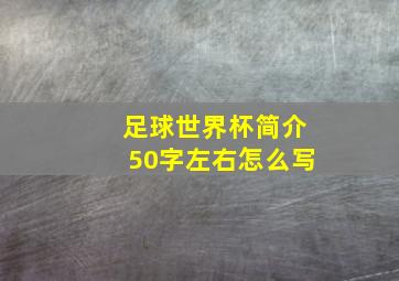 足球世界杯简介50字左右怎么写