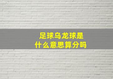 足球乌龙球是什么意思算分吗