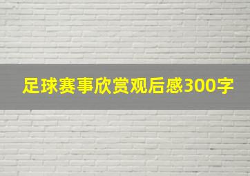 足球赛事欣赏观后感300字