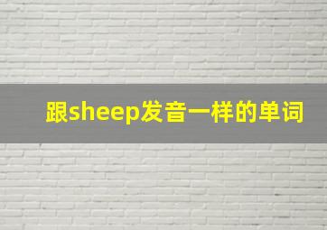 跟sheep发音一样的单词