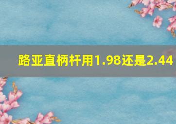 路亚直柄杆用1.98还是2.44