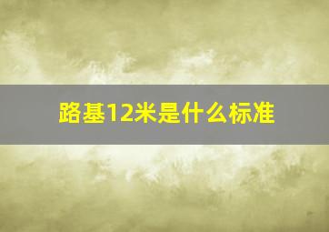 路基12米是什么标准