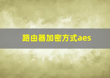 路由器加密方式aes