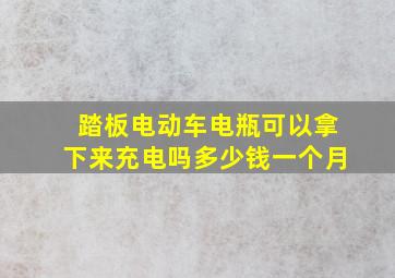 踏板电动车电瓶可以拿下来充电吗多少钱一个月