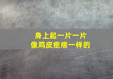 身上起一片一片像鸡皮疙瘩一样的