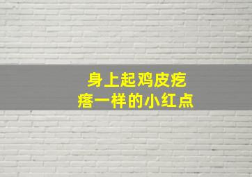 身上起鸡皮疙瘩一样的小红点