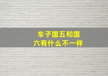 车子国五和国六有什么不一样