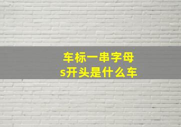 车标一串字母s开头是什么车