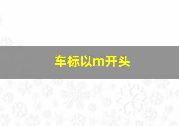 车标以m开头