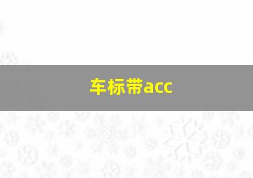 车标带acc