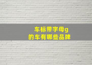 车标带字母g的车有哪些品牌