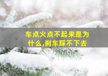 车点火点不起来是为什么,刹车踩不下去