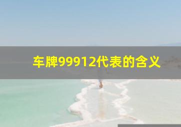 车牌99912代表的含义