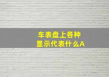 车表盘上各种显示代表什么A