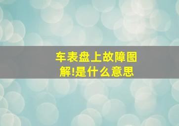 车表盘上故障图解!是什么意思