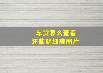 车贷怎么查看还款明细表图片