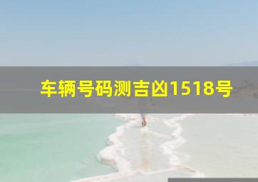 车辆号码测吉凶1518号