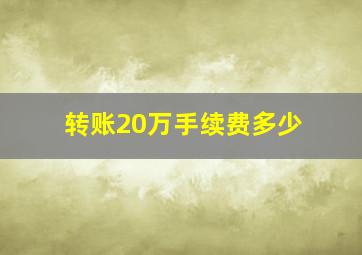 转账20万手续费多少