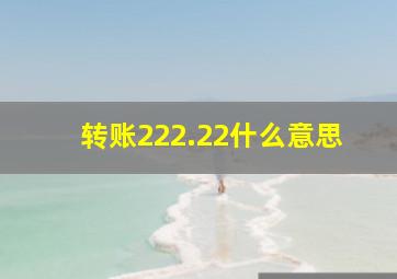 转账222.22什么意思