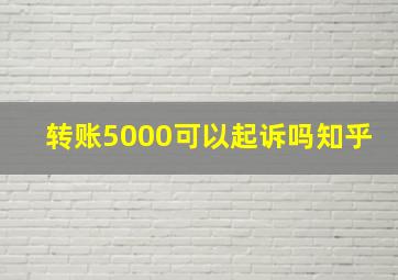 转账5000可以起诉吗知乎