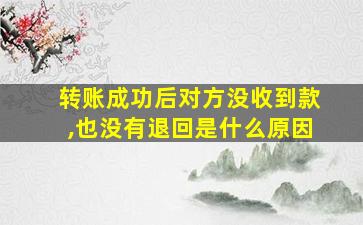 转账成功后对方没收到款,也没有退回是什么原因