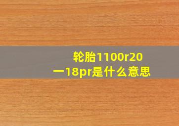 轮胎1100r20一18pr是什么意思