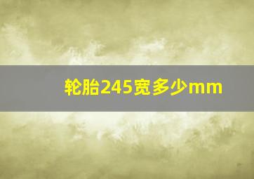 轮胎245宽多少mm