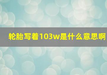 轮胎写着103w是什么意思啊