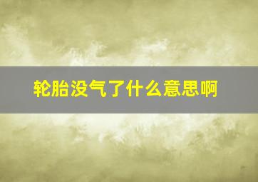 轮胎没气了什么意思啊