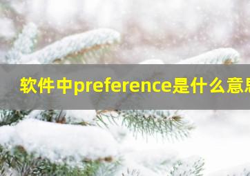 软件中preference是什么意思