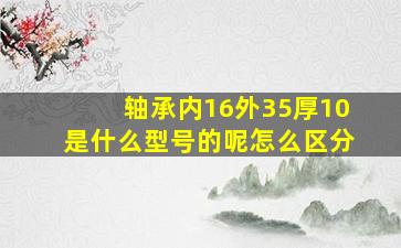 轴承内16外35厚10是什么型号的呢怎么区分