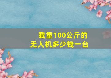 载重100公斤的无人机多少钱一台