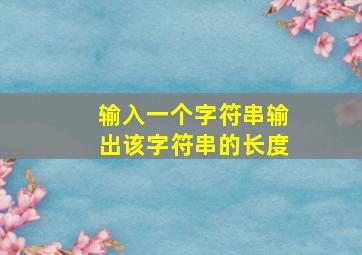 输入一个字符串输出该字符串的长度