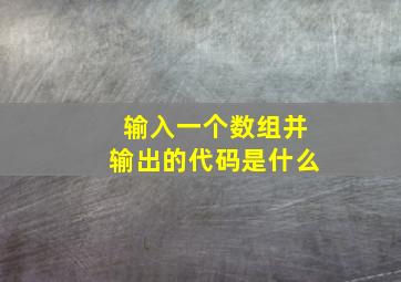 输入一个数组并输出的代码是什么