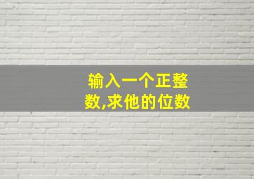 输入一个正整数,求他的位数