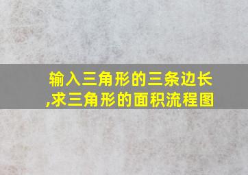 输入三角形的三条边长,求三角形的面积流程图