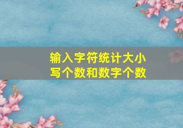 输入字符统计大小写个数和数字个数