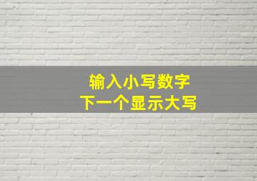 输入小写数字下一个显示大写