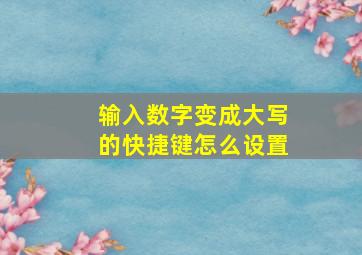 输入数字变成大写的快捷键怎么设置