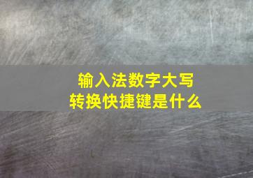 输入法数字大写转换快捷键是什么