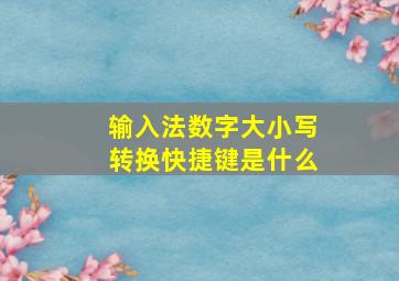 输入法数字大小写转换快捷键是什么