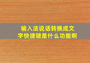 输入法说话转换成文字快捷键是什么功能啊