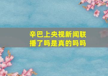 辛巴上央视新闻联播了吗是真的吗吗