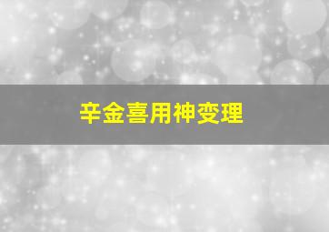 辛金喜用神变理