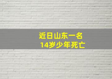 近日山东一名14岁少年死亡