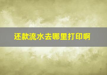 还款流水去哪里打印啊